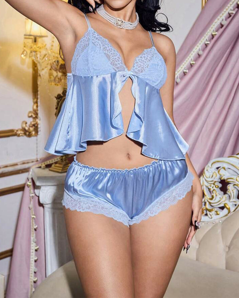 Elif™ | Pyjama de Luxe pour Femmes avec Détails en Dentelle et Volants