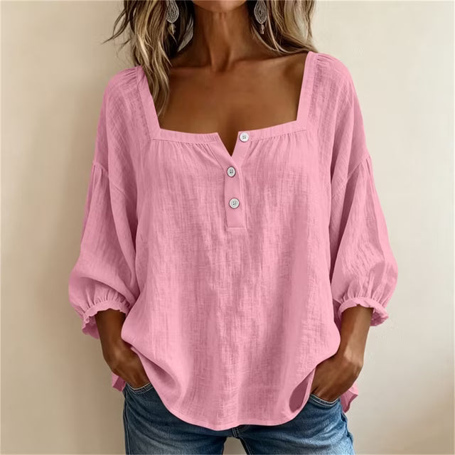 Fantine™ | Blouse Élégante à Encolure Carrée