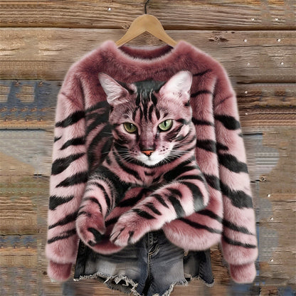 Marie™ | Pull doux motif chat élégant