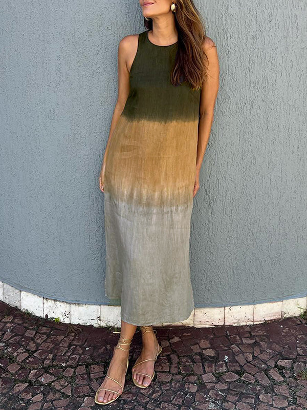 Éloane™ | Robe en Coton et Lin à Imprimé Naturel