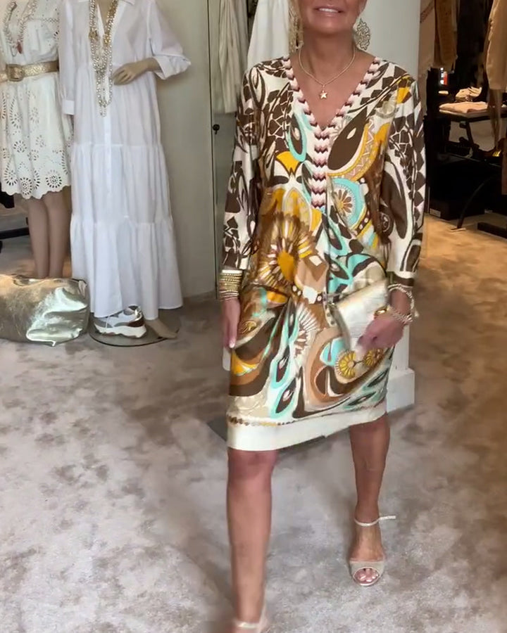 Morganne™ | Robe Imprimée à Col en V