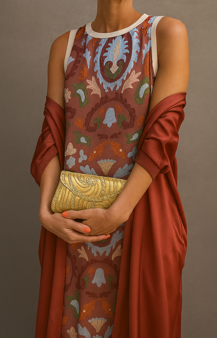 Eva™ | Robe Maxi avec Étole Assortie