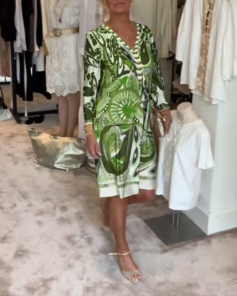 Morganne™ | Robe Imprimée à Col en V