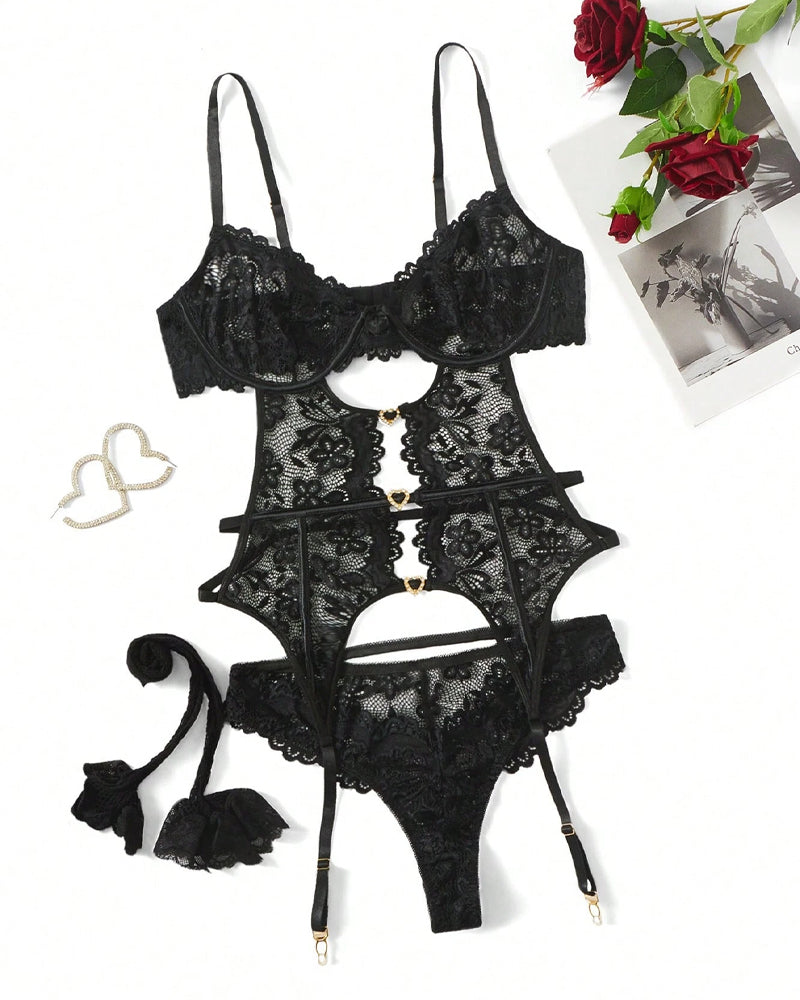 Diane™ | Ensemble lingerie sexy en dentelle & mesh