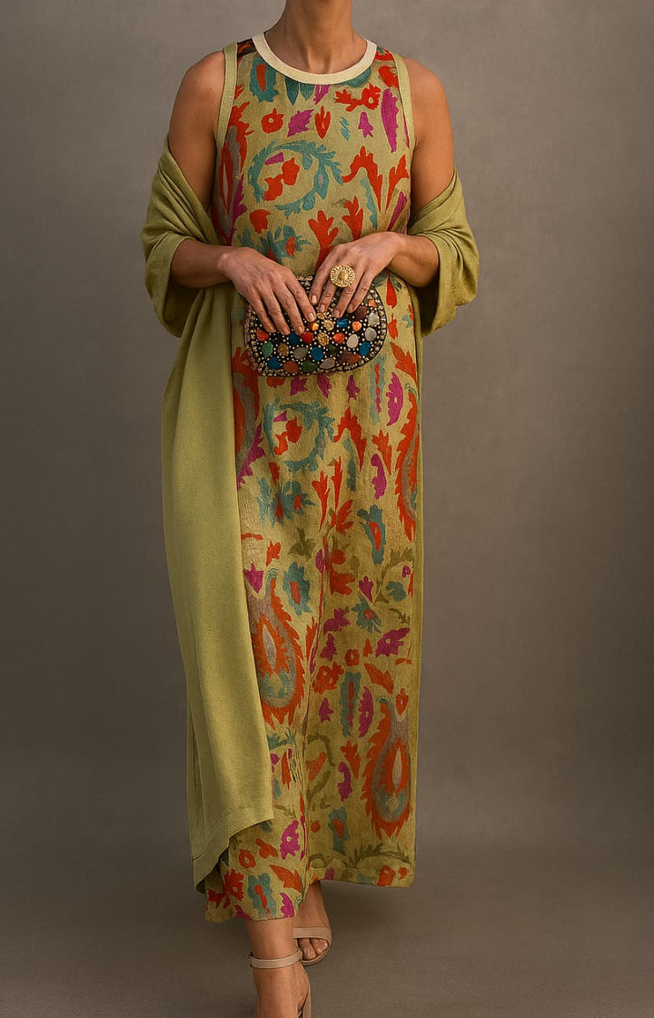 Eva™ | Robe Maxi avec Étole Assortie