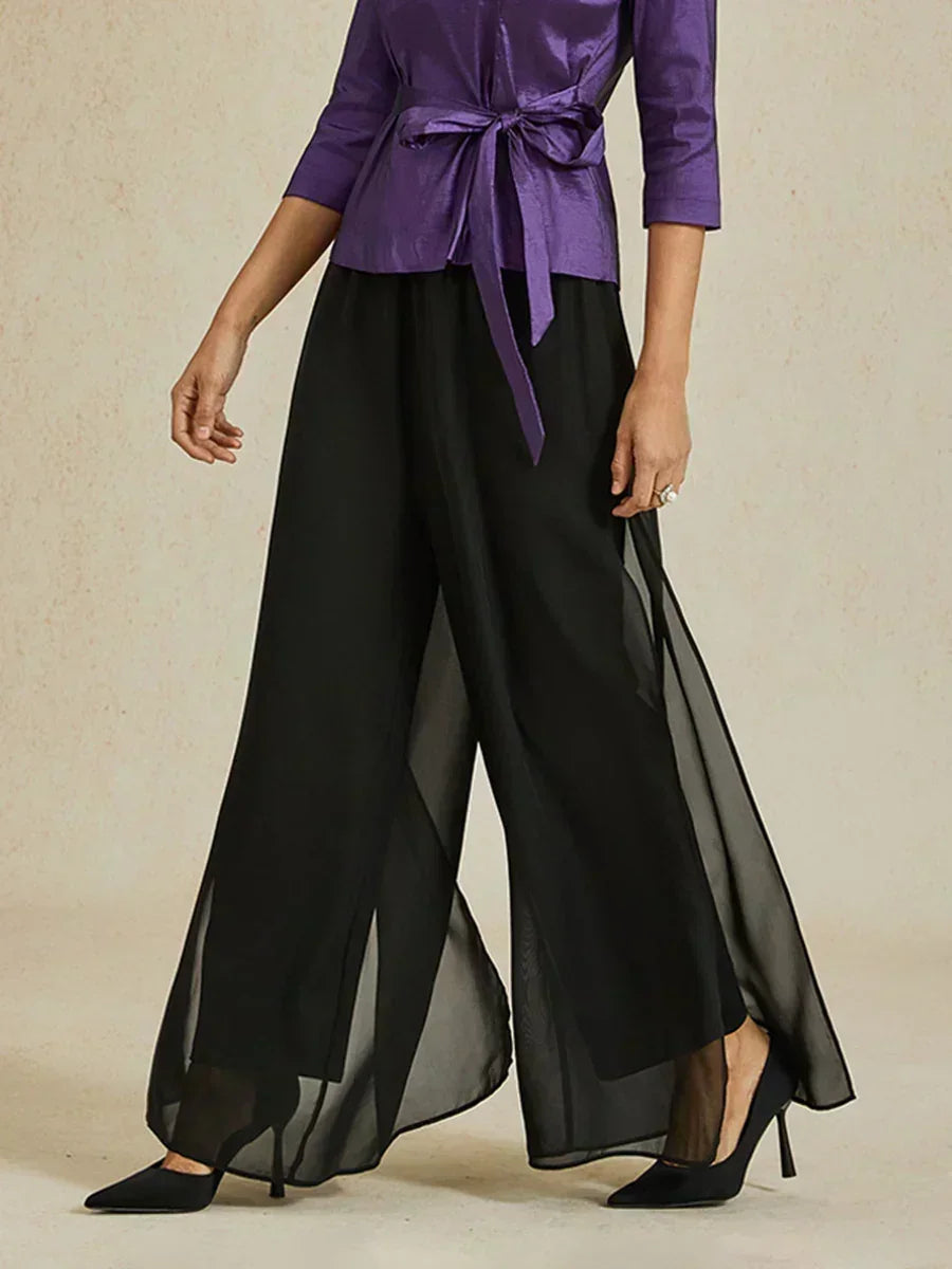 Delphine™ — Pantalon large fluide élégant aérien