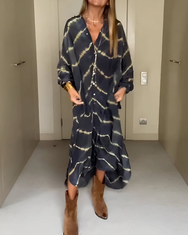 Aurélie™ | Robe Maxi Bohème Chic à Motifs Rayés