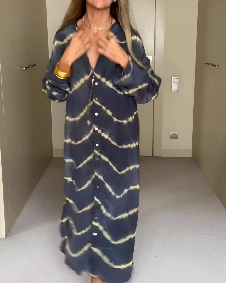 Aurélie™ | Robe Maxi Bohème Chic à Motifs Rayés