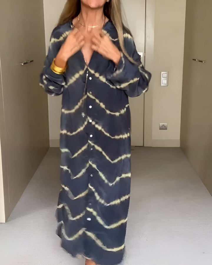 Aurélie™ | Robe Maxi Bohème Chic à Motifs Rayés