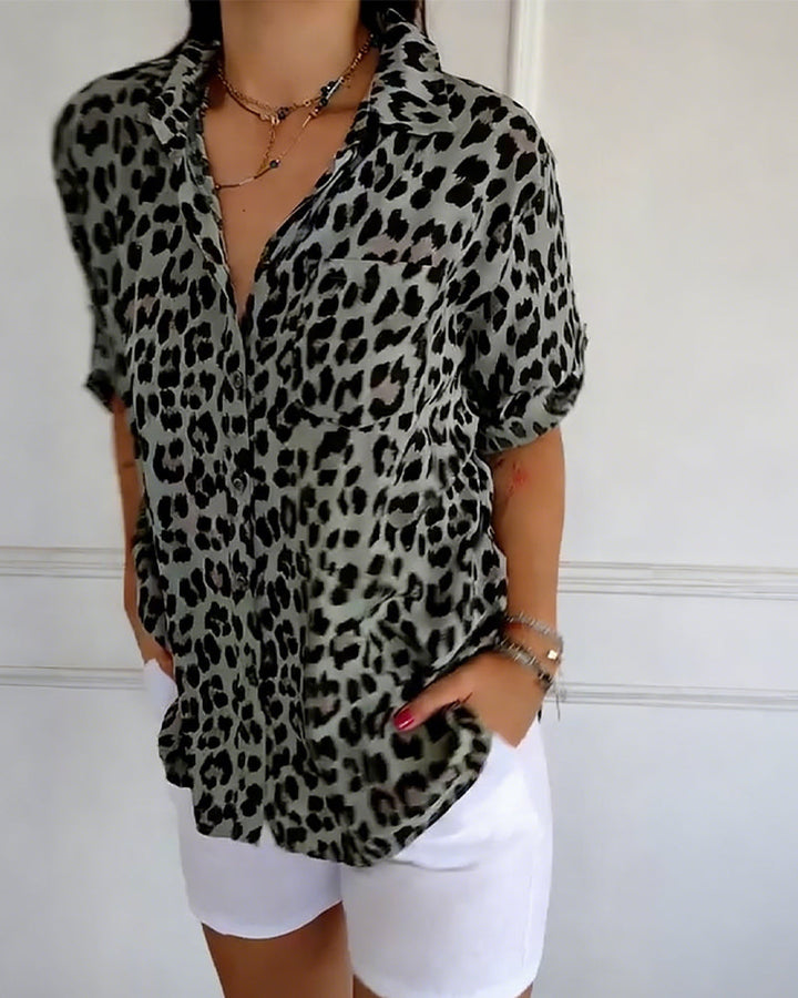 Roxane™ | Blouse à Imprimé Léopard