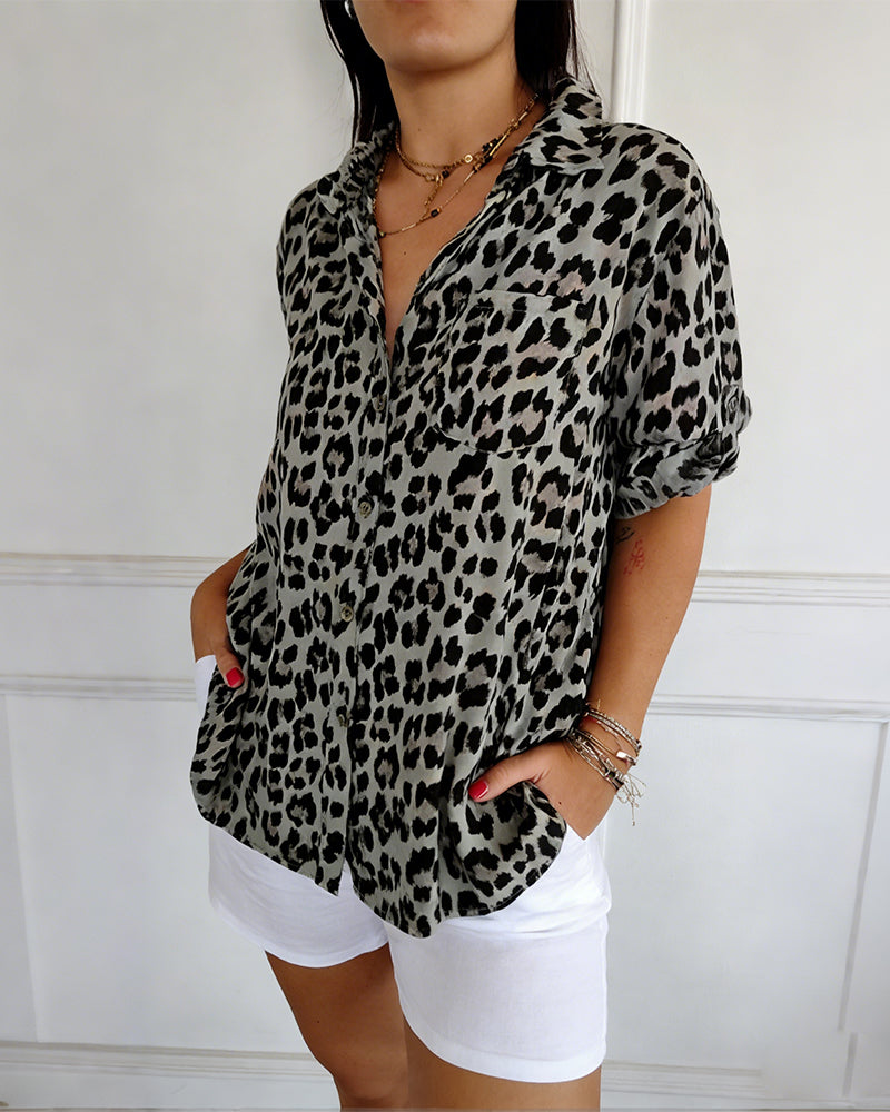Roxane™ | Blouse à Imprimé Léopard