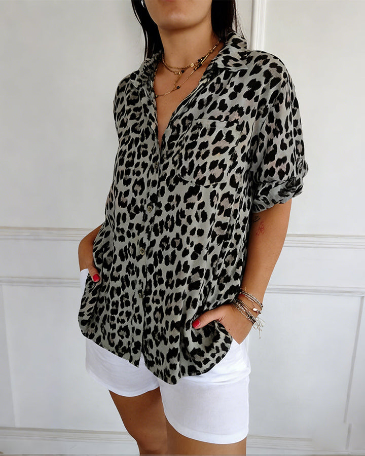 Roxane™ | Blouse à Imprimé Léopard
