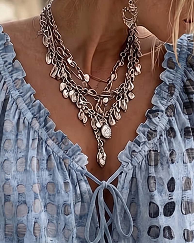 Iris™ | Blouse à Pois avec Col en V