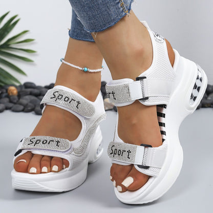 Selena | Sandales Plateforme Confort Élégant avec Strass