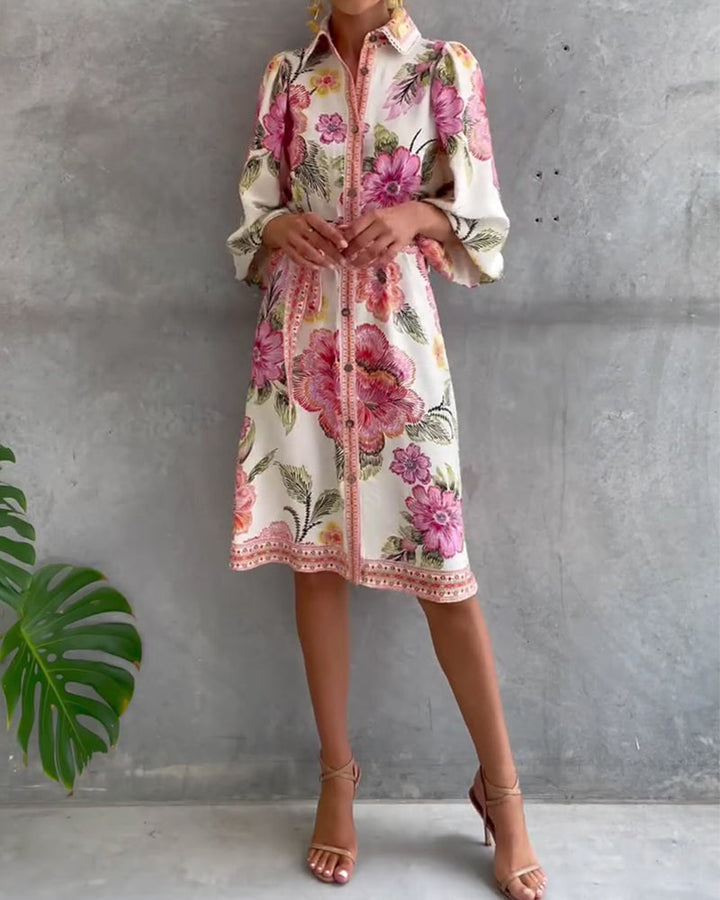 Fei™ | Robe Évasée Imprimée Élégante