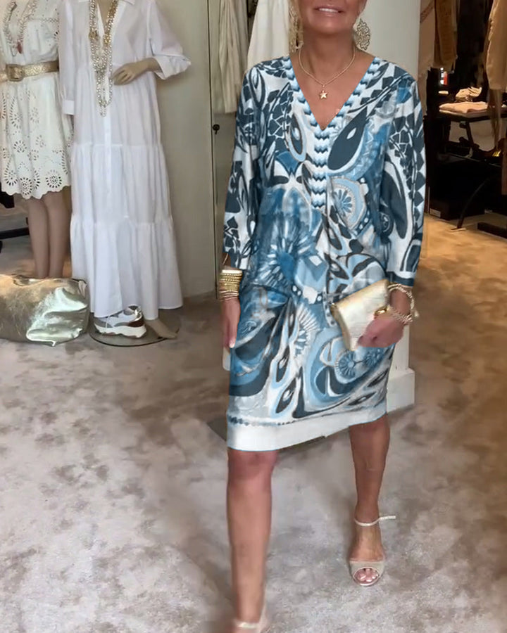 Morganne™ | Robe Imprimée à Col en V