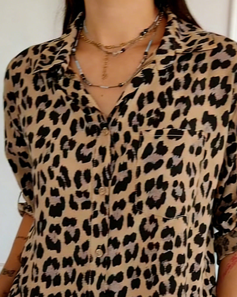 Roxane™ | Blouse à Imprimé Léopard