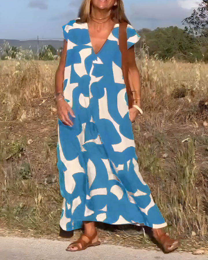 Jacqueline™ | Robe à Imprimé et Décolleté en V