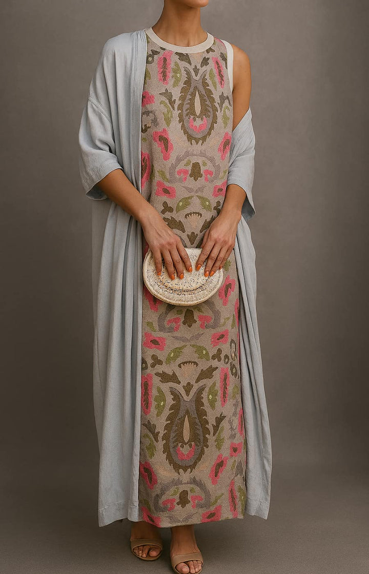 Eva™ | Robe Maxi avec Étole Assortie