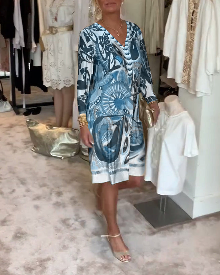 Morganne™ | Robe Imprimée à Col en V