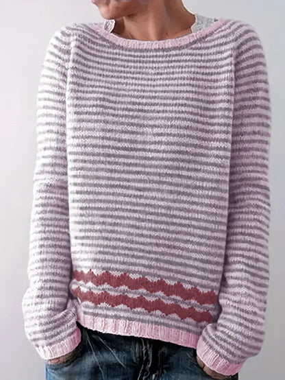 Isabelle™ | Pull rayé élégant confortable quotidien