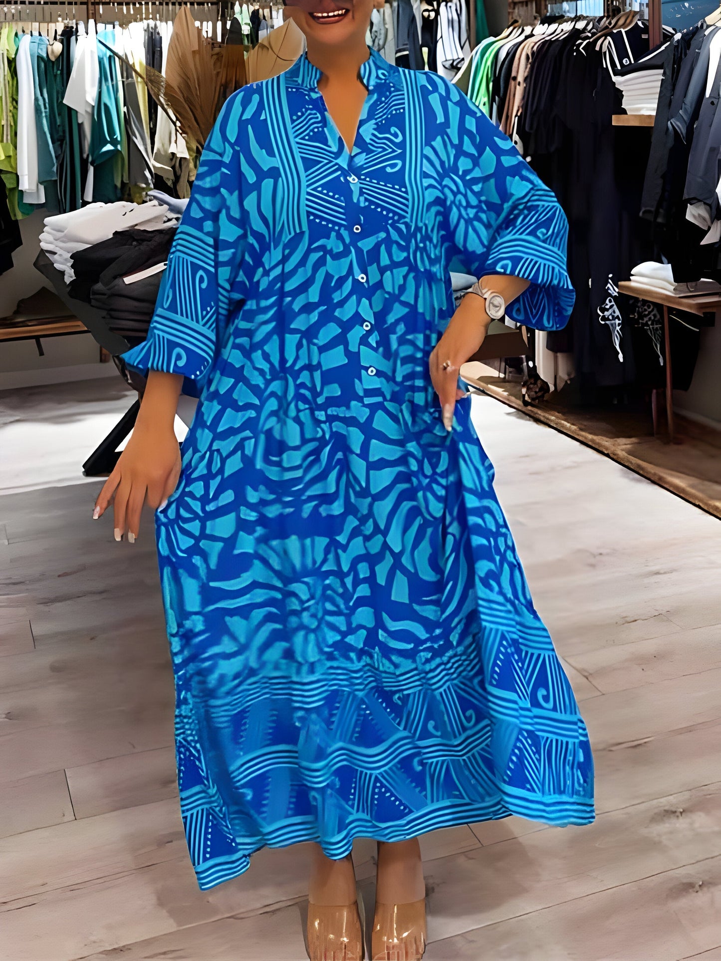 Alba™ | Robe Chic à Imprimé Moderne