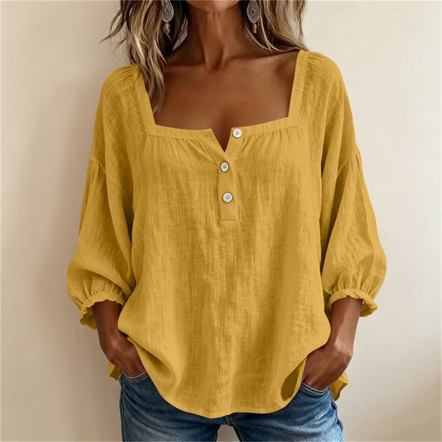 Fantine™ | Blouse Élégante à Encolure Carrée
