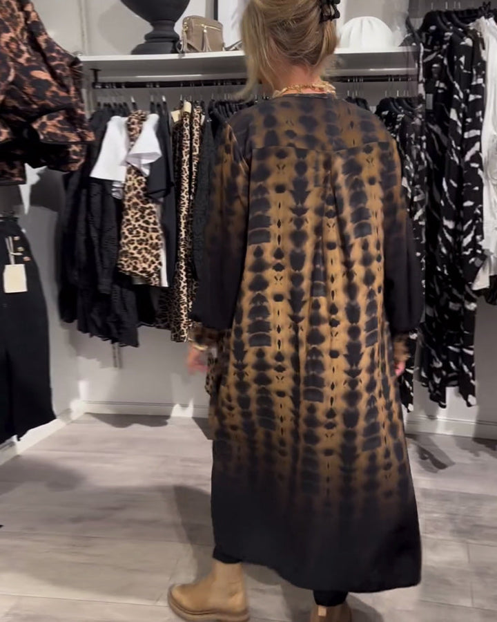Lisette™ | Robe avec décolleté en V et manches longues en dégradé de couleurs