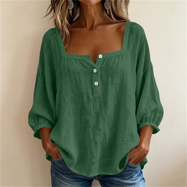 Fantine™ | Blouse Élégante à Encolure Carrée