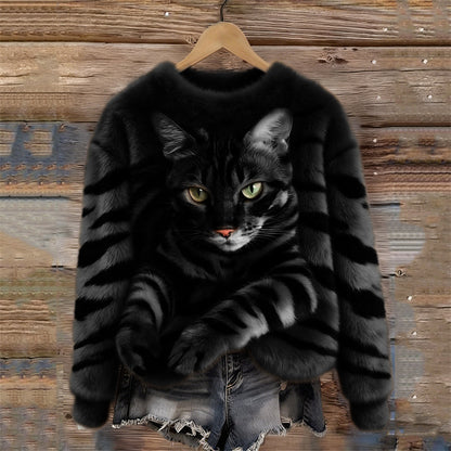 Marie™ | Pull doux motif chat élégant