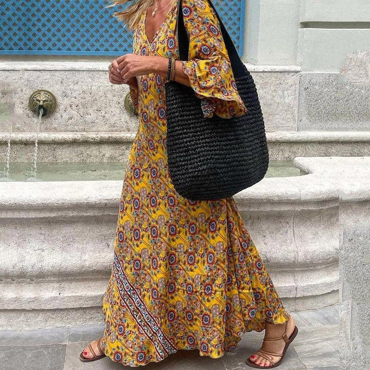 Amélie™ | Robe Maxi Élégante à Col V