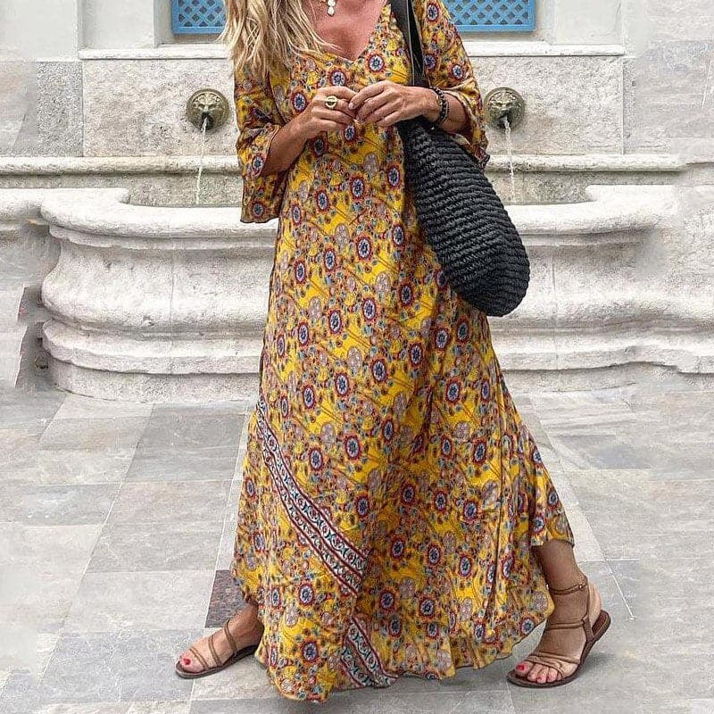 Amélie™ | Robe Maxi Élégante à Col V