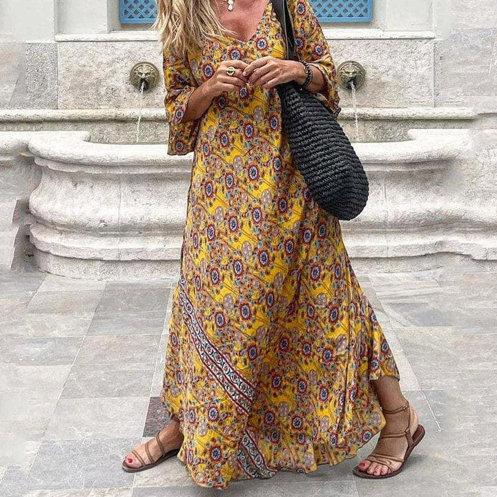 Amélie™ | Robe Maxi Élégante à Col V