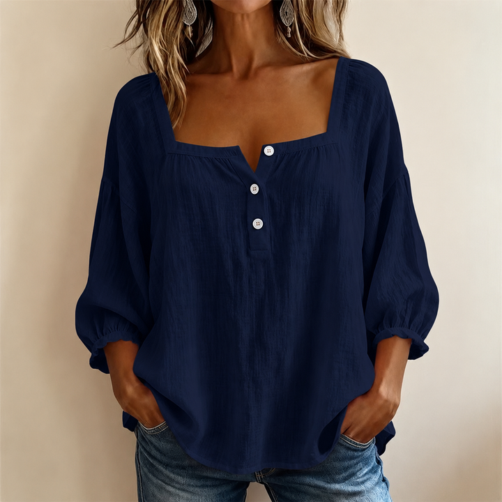 Fantine™ | Blouse Élégante à Encolure Carrée