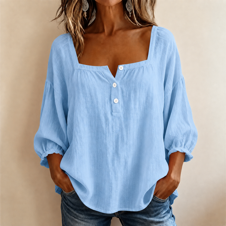 Fantine™ | Blouse Élégante à Encolure Carrée