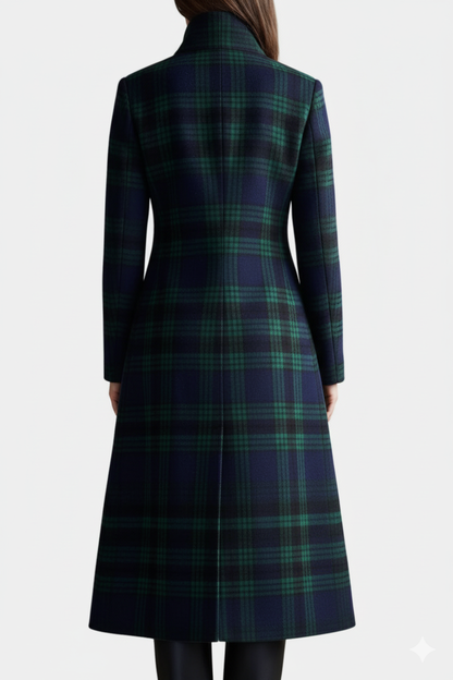 Madeleine™ — Manteau mi-long carreaux élégant