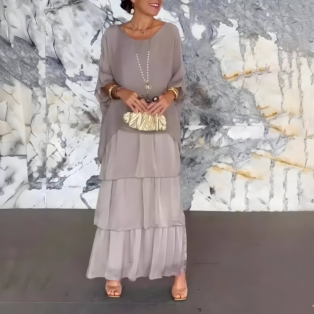 Monique™ | Robe en Chiffon avec Jupe en Cake