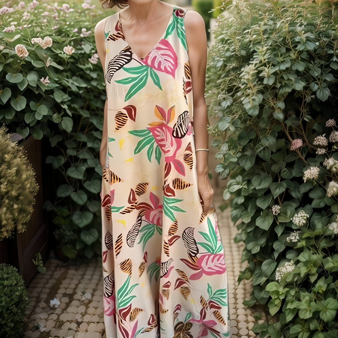 Océane™ | Robe Maxi à Imprimé Tropical