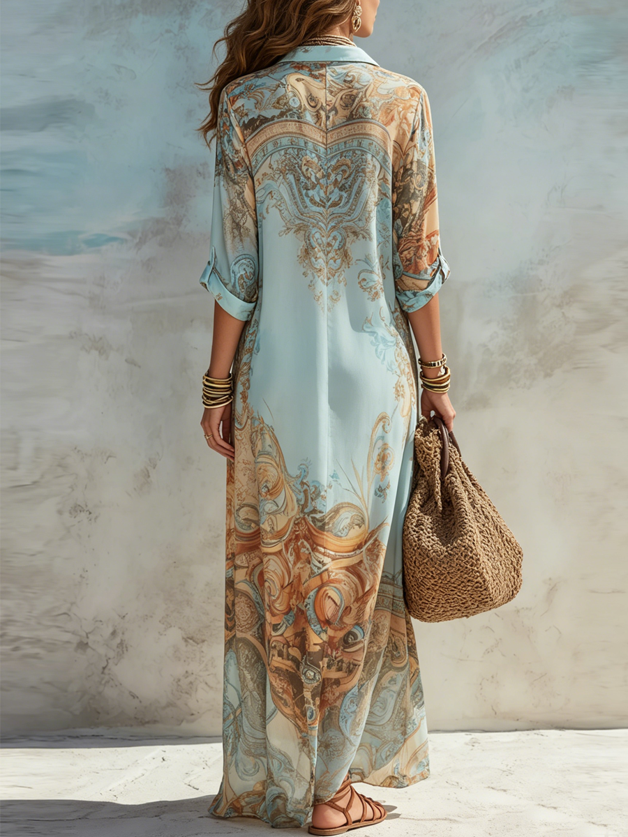 Oriane™ | Robe Chemise Méditerranéenne