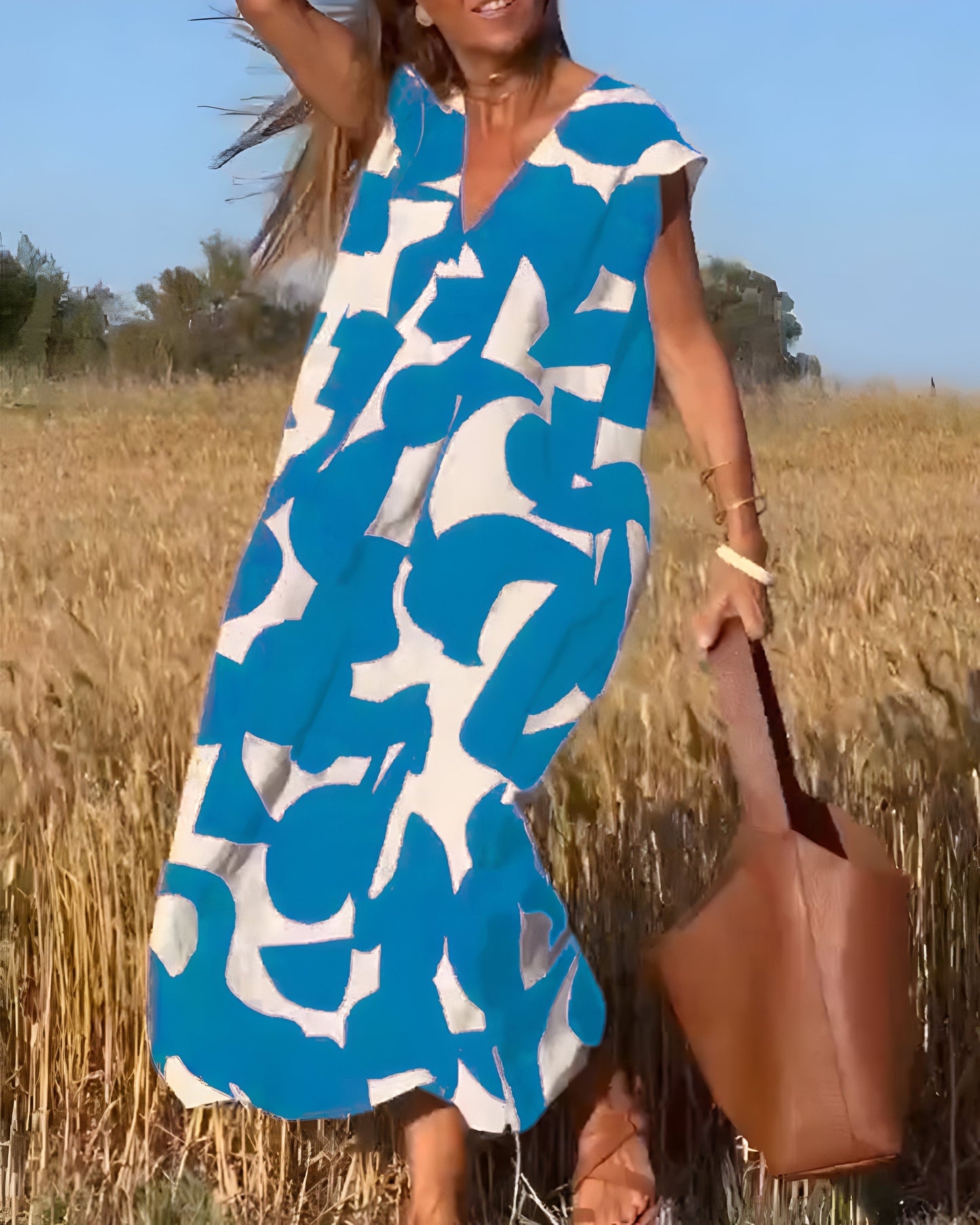 Jacqueline™ | Robe à Imprimé et Décolleté en V