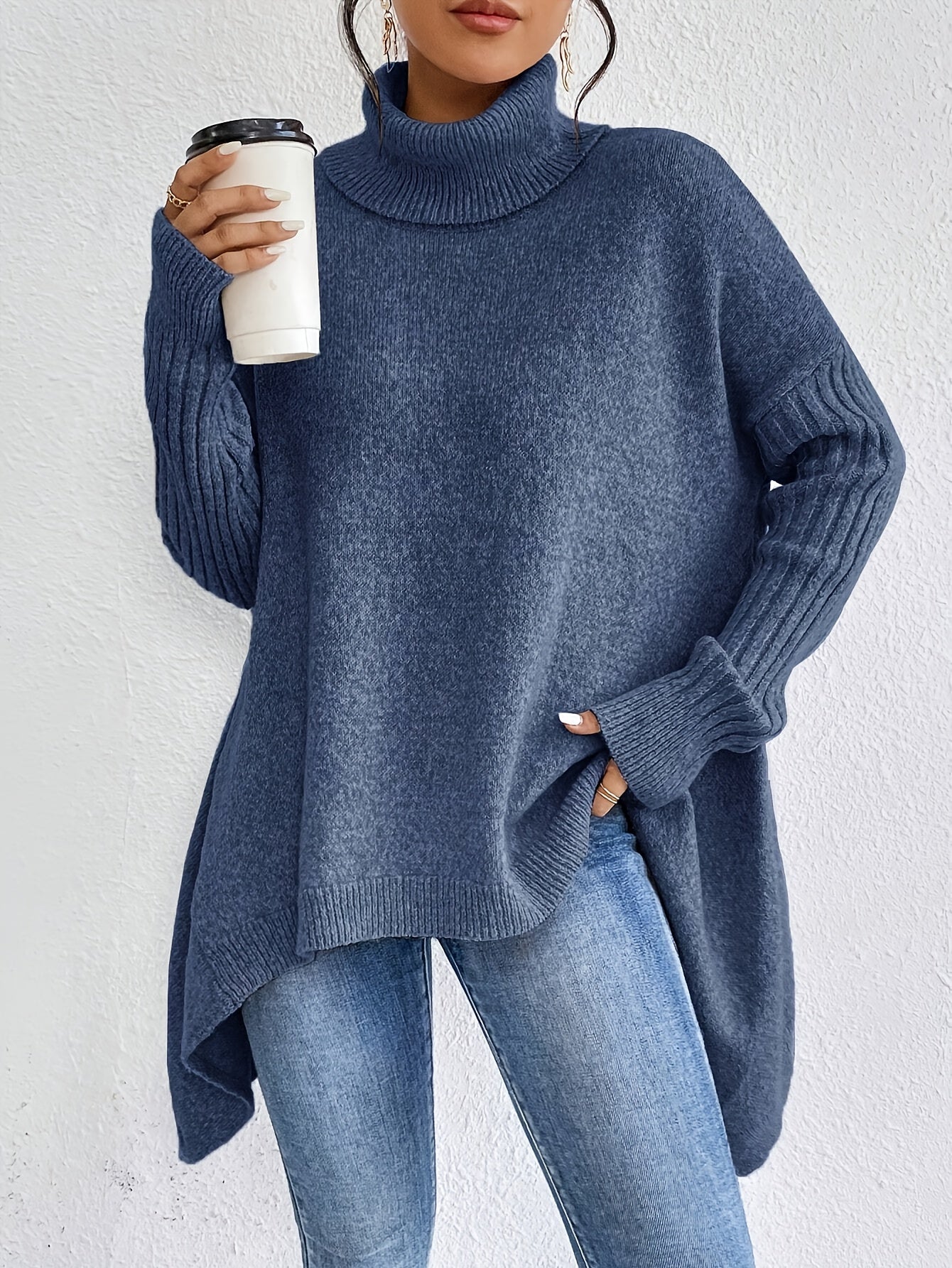 Léïna™ – Le Pull Col Montant Doux & Décontracté