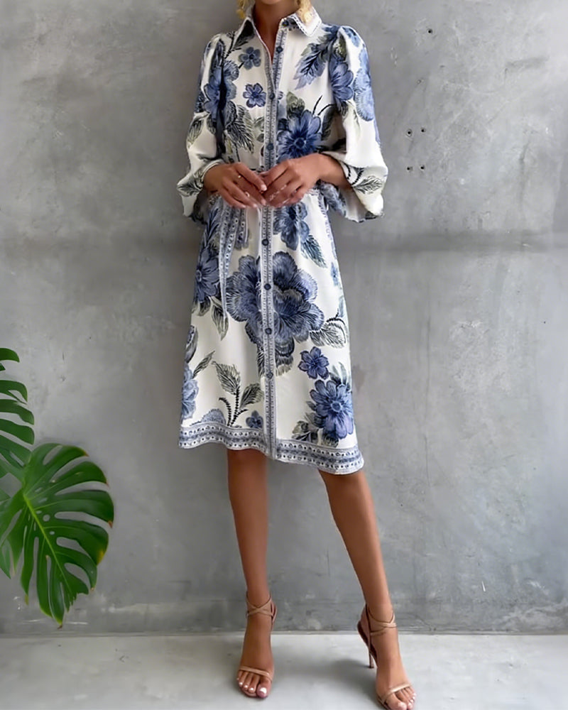 Fei™ | Robe Évasée Imprimée Élégante
