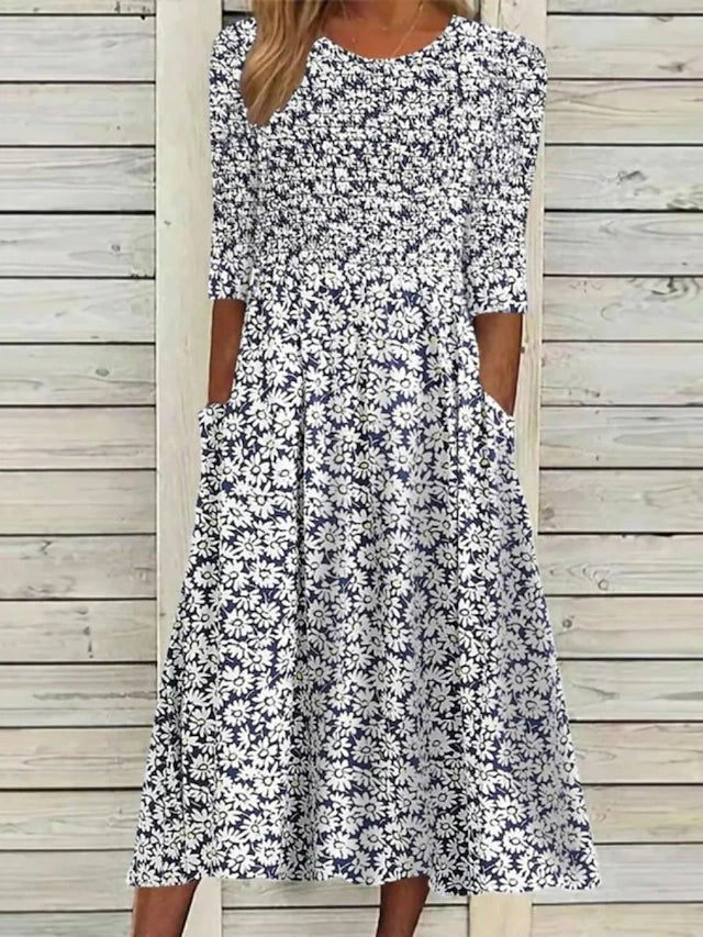 Jolien™ | Robe Midi Fleurie
