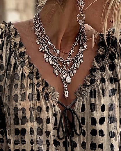Iris™ | Blouse à Pois avec Col en V