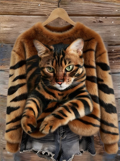 Marie™ | Pull doux motif chat élégant