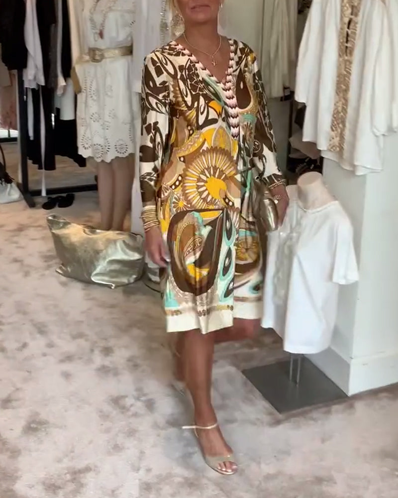 Morganne™ | Robe Imprimée à Col en V