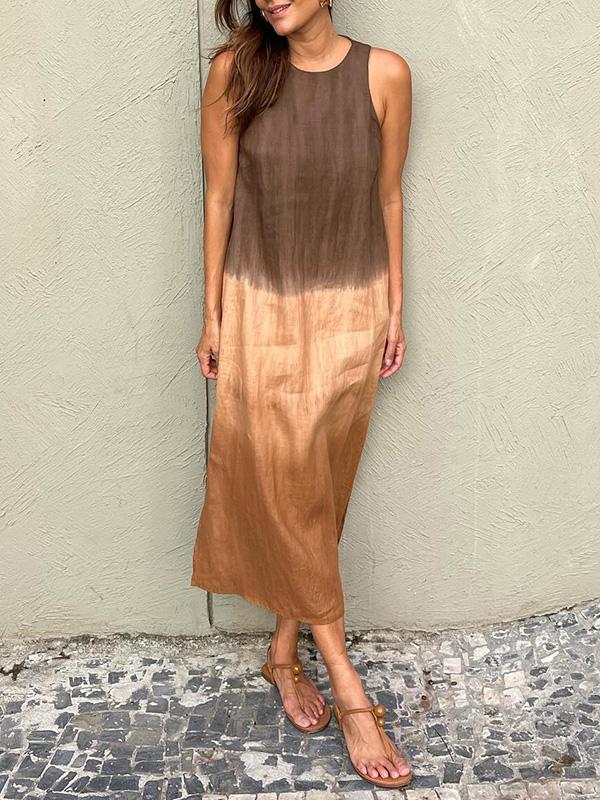 Éloane™ | Robe en Coton et Lin à Imprimé Naturel