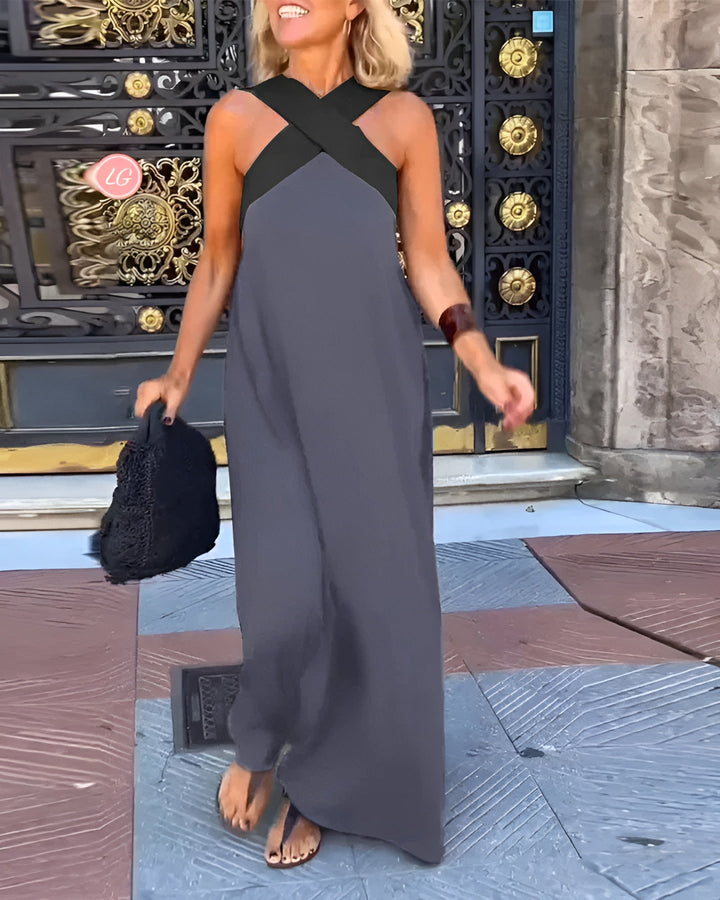 Sienna™ | Robe Maxi Élégante à Col Halter