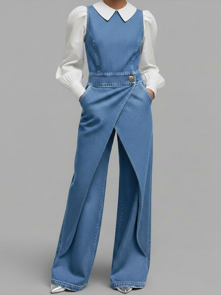 Chloé | Combinaison Denim Sans Manches Coupe Large