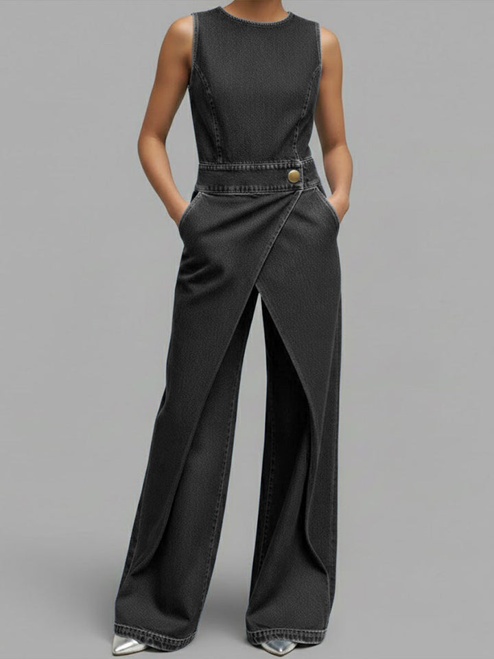 Chloé | Combinaison Denim Sans Manches Coupe Large
